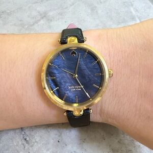 Kate Spade Navy Blue and Gold Leather Strap Watch
